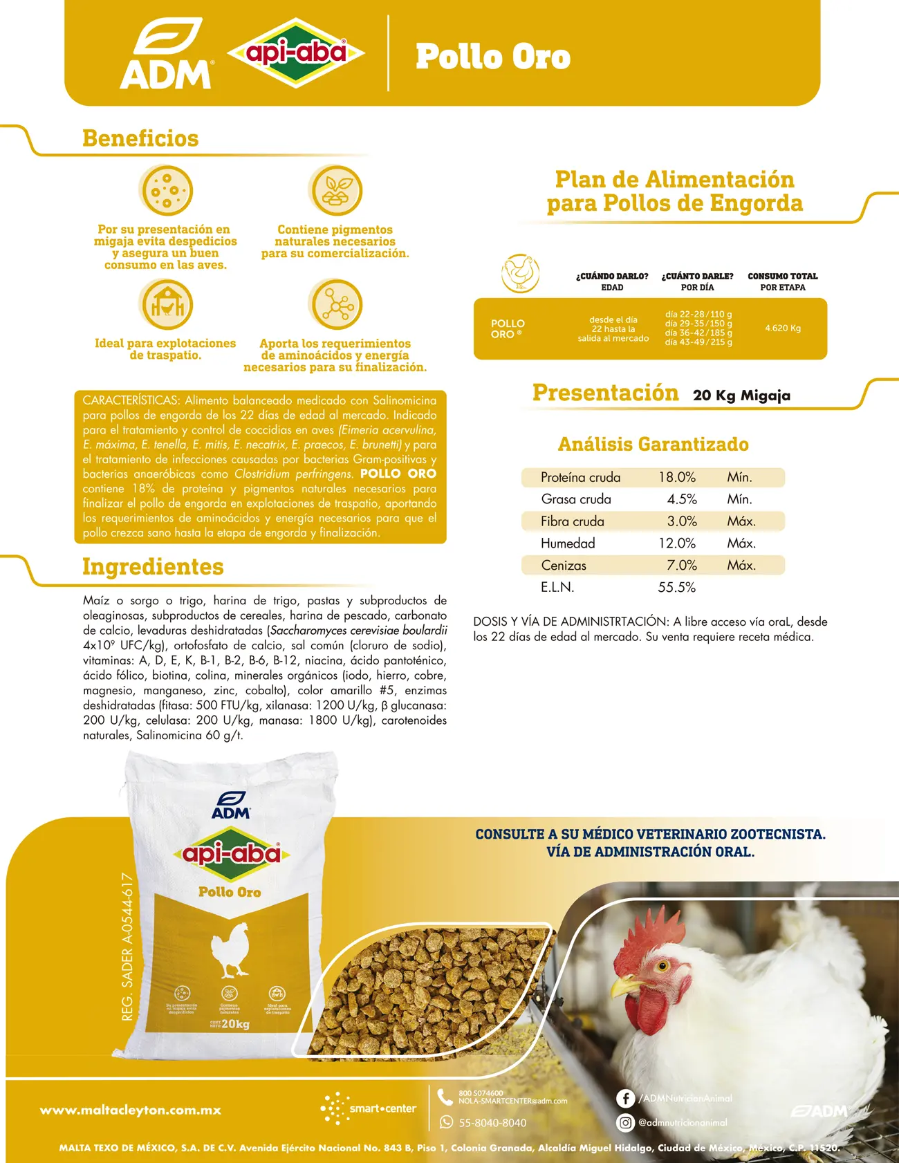 Pollo oro api aba salinomicina
